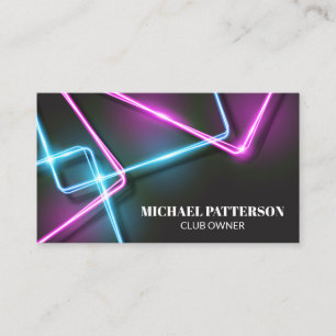 Neon Lights Background  Business Card