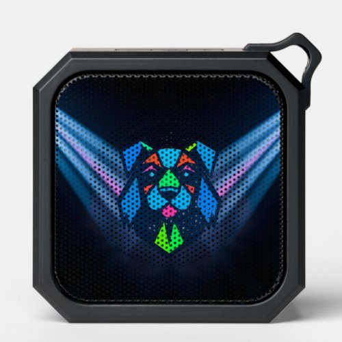 Neon lights blue dog bluetooth speaker