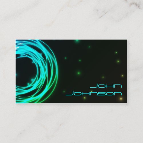 Neon Lights circles business card