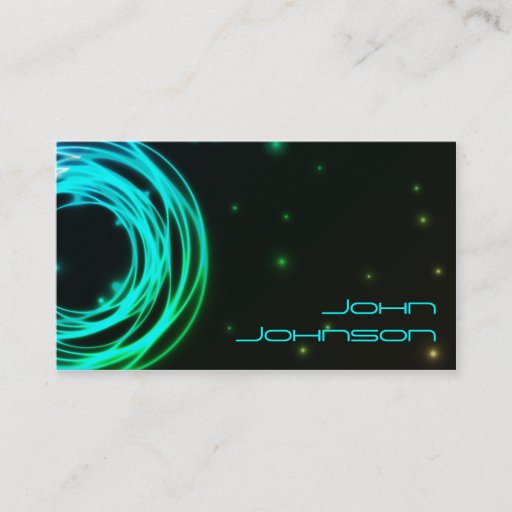 Customizable Neon Lights circles business card