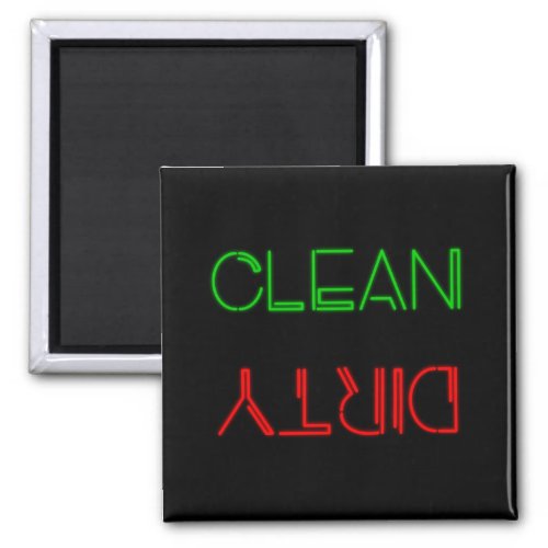 Neon Lights Clean or Dirty dishwasher Magnet