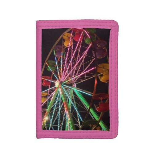 Neon Lights Ferris Wheel Trifold Wallet