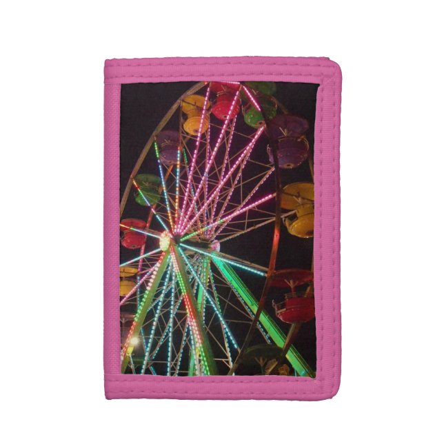 Neon Lights Ferris Wheel Trifold Wallet (Front Vertical)