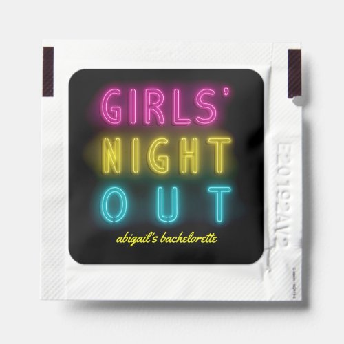 Neon Lights Girls Night Out Bachelorette Favor Hand Sanitizer Packet