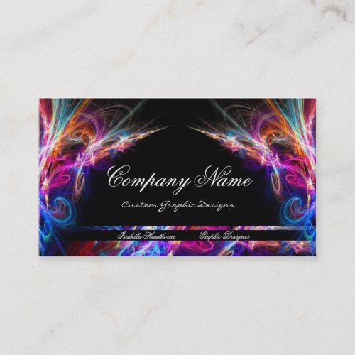 Neon Lights Graphic Designer Business Cards d3