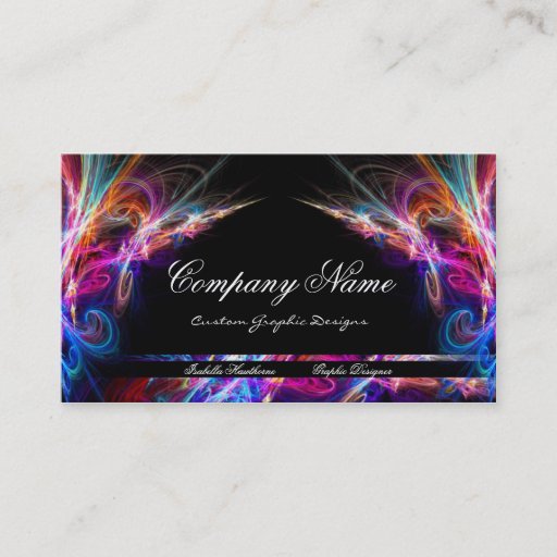 Customizable Neon Lights Graphic Designer Business Cards d3