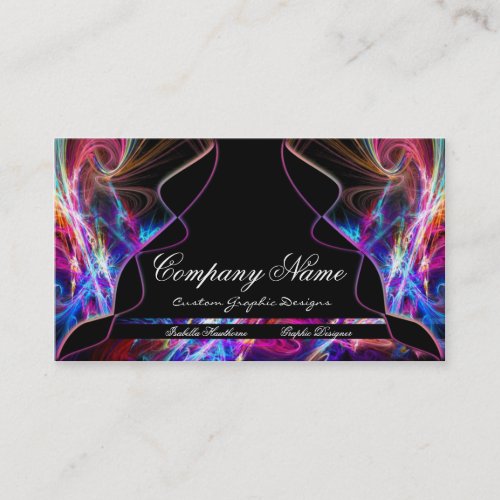Neon Lights Graphic Designer Business Cards d4