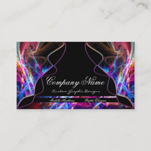 Customizable Neon Lights Graphic Designer Business Cards d4