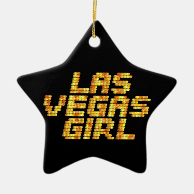 Neon Lights - Las Vegas Girl Ceramic Ornament (Front)