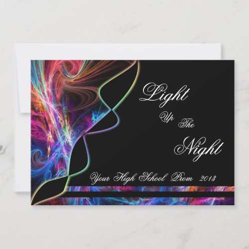 Neon Lights Prom Party Invitations