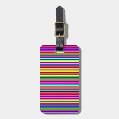 Neon Lights Stripes Luggage Tag