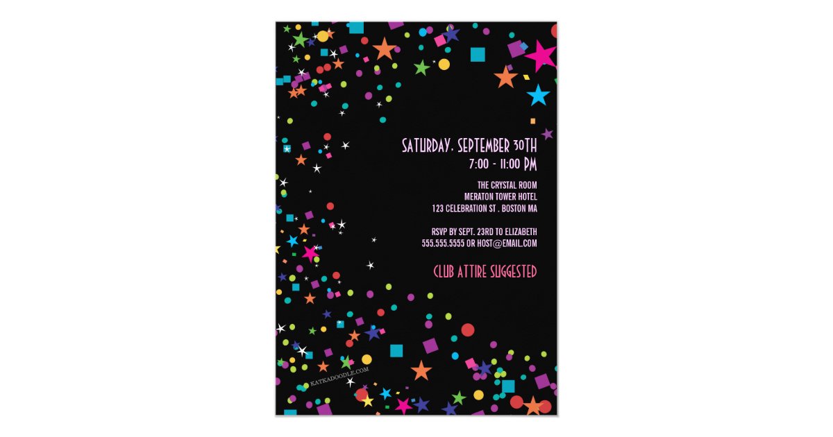 Neon Lights Party Invitations 6