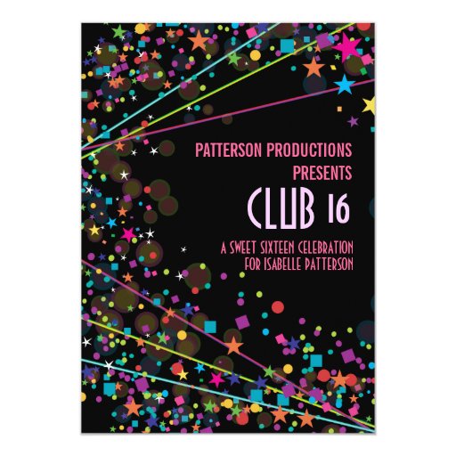 Neon Lights Party Invitations 4