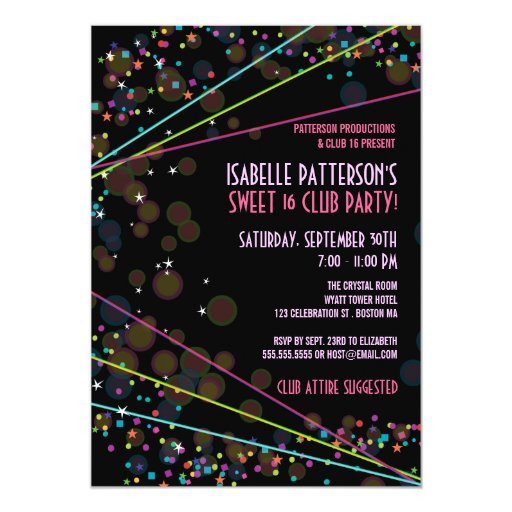 Club Party Invitation Wording 3