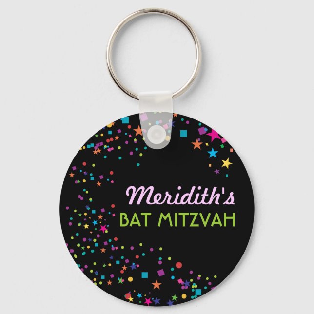Neon Lights Sweet Birthday Party Favor Keychain (Front)
