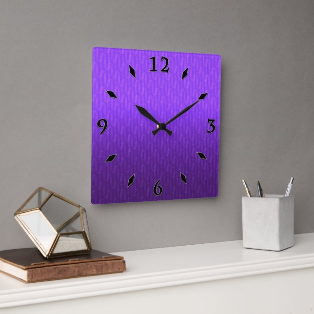 Neon lilac gradient. square wall clock (Office)