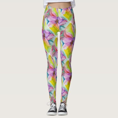 NEON LILY  FLORAL LEGGINGS