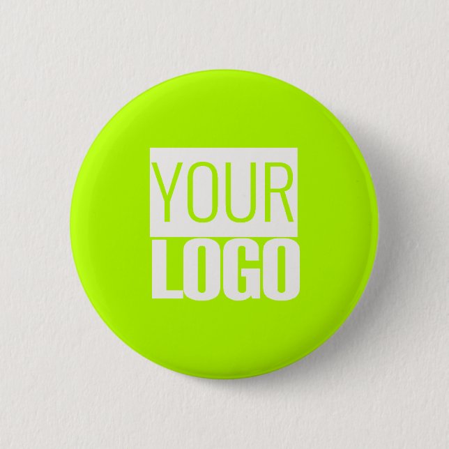 Neon Lime - add your  logo  Button (Front)