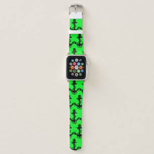 neon LIME GREEN and anchor Apple Watch Band