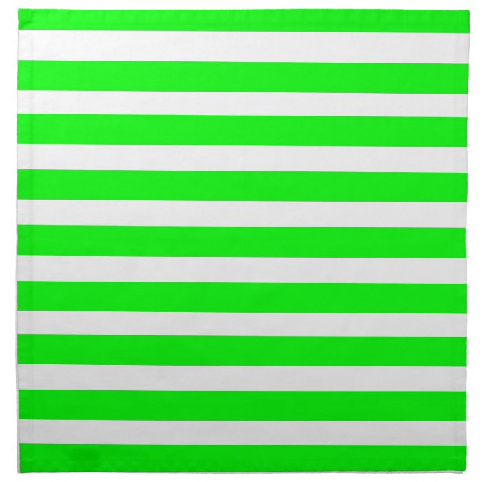Neon Lime Green and White Stripes Pattern Novelty Napkin