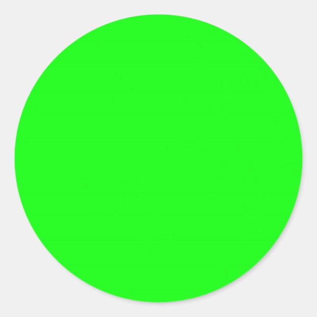 Neon Lime Green Background Classic Round Sticker (Front)