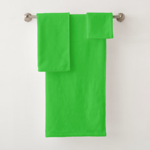 Neon Lime Green Solid Color Classic Bath Towel Set