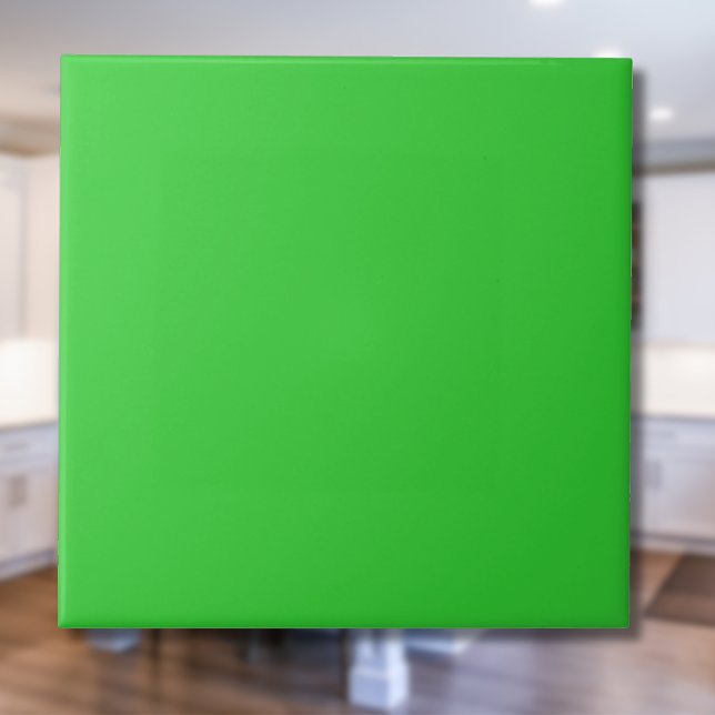 Neon Lime Green Solid Color | Classic | Elegant Ceramic Tile (Creator Uploaded)