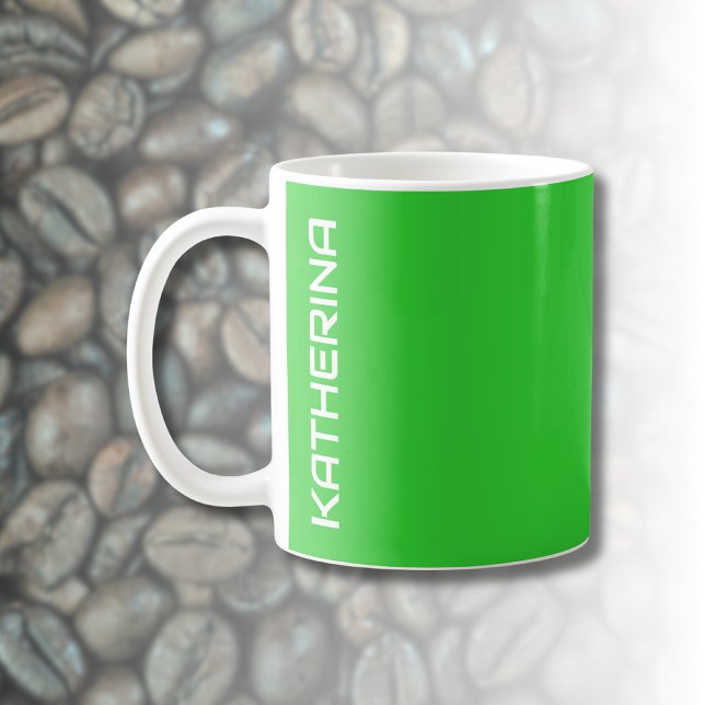 Neon Lime Green Solid Color |Classic Personalized  Coffee Mug (Creator Uploaded)