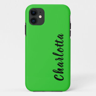 Neon Lime Green Solid Color Custom Personalize iPhone 11 Case
