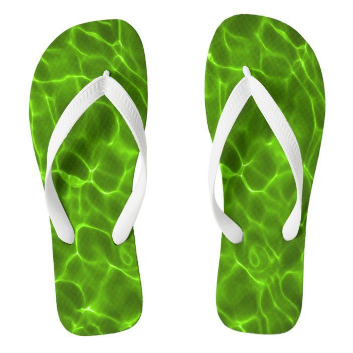 Neon Lime Green Swimming Pool Flip Flops