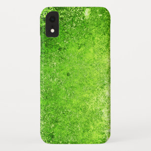 Neon Lime Green Weathered Grunge Metal iPhone XR Case