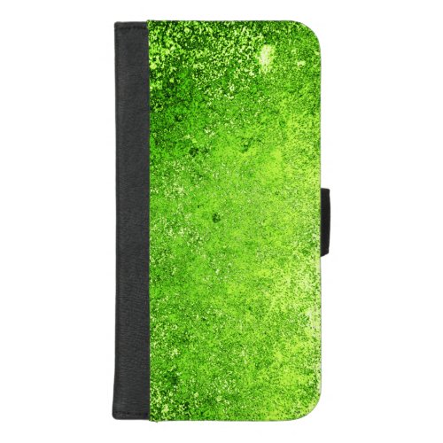Neon Lime Green Weathered Grunge Metal iPhone 87 Plus Wallet Case