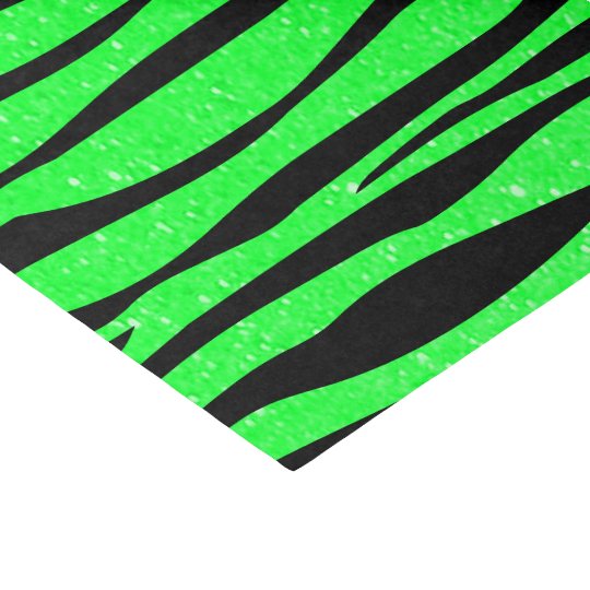 Neon Lime Green Zebra Animal Print Tissue Paper