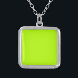 Neon Lime Solid Color | Classic Silver Plated Necklace<br><div class="desc">Neon Lime - Introducing the timeless allure of the Solid Color Design: a captivating blend of classic form and elegant simplicity. This design is a celebration of the power and beauty found in a single, striking hue. Exuding sophistication, the solid color design embraces the essence of minimalism, making it a...</div>