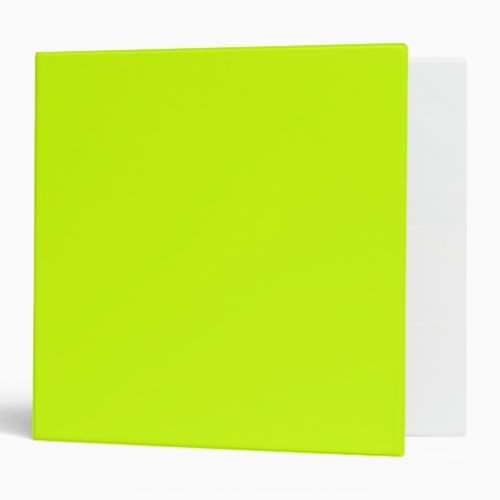 Neon Lime Solid Color Minimalist 3 Ring Binder
