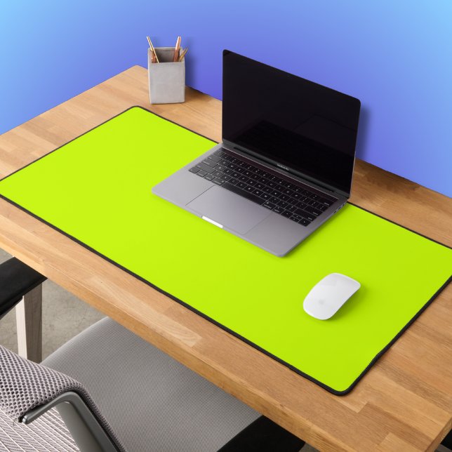 Neon Lime Yellow Solid Color | Classic  Desk Mat (Creator Uploaded)