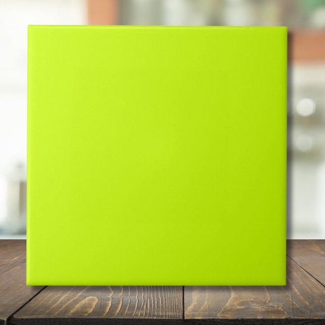Neon Lime Yellow Solid Color | Classic | Elegant Ceramic Tile (Creator Uploaded)