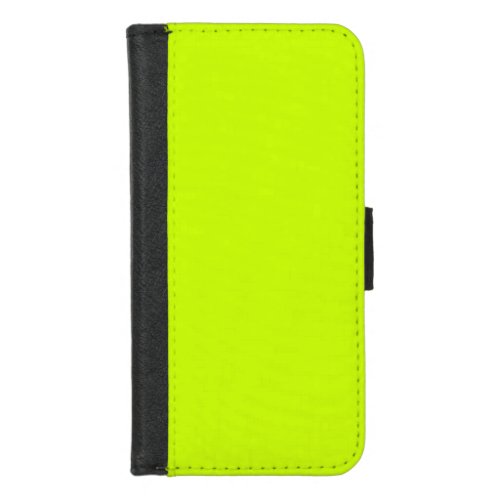 Neon Lime Yellow Solid Color  Classic  Elegant iPhone 87 Wallet Case