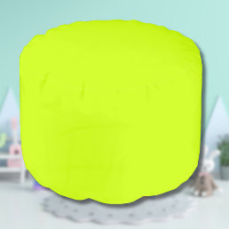 Neon Lime Yellow Solid Color | Classic Pouf