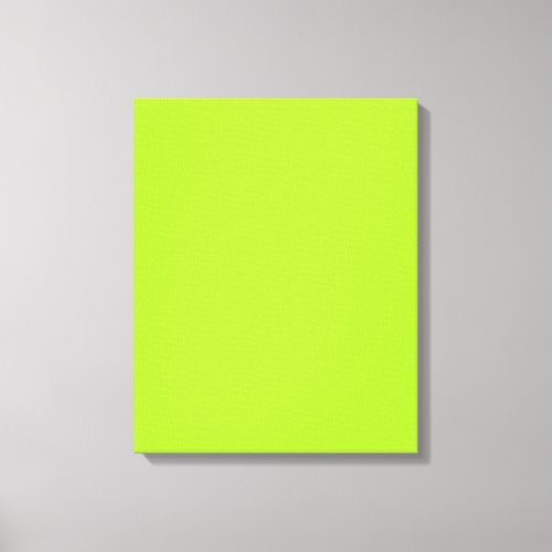 Neon Limeade Yellow Green Solid Color Background Canvas Print