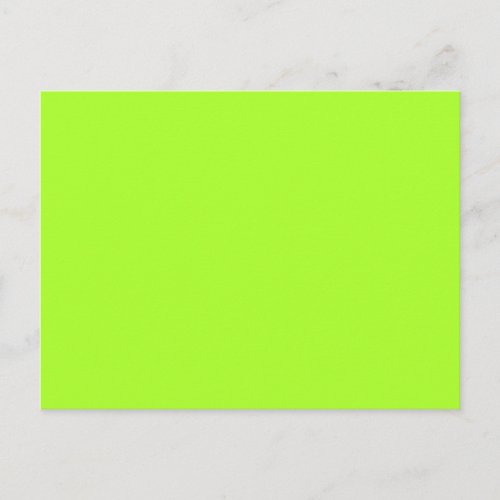 Neon Limeade Yellow Green Solid Color Background Postcard