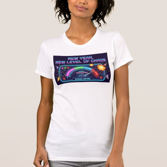 Neon Limit Break: The Uncharted Chaos Meter T-Shirt (Front)