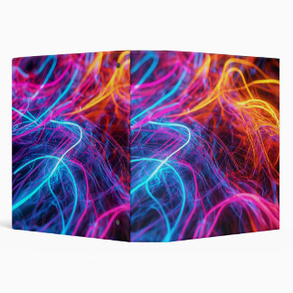 Neon Lines 3 Ring Binder