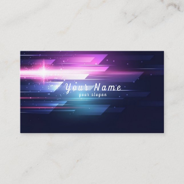 Neon lines business card (Front)