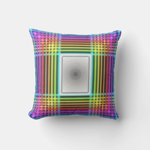 Neon lines by Black Lion Creations Throw Pillow