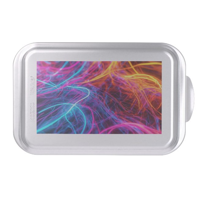 Neon Lines Cake Pan (Front)