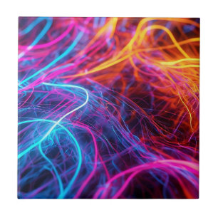 Neon Lines Ceramic Tile