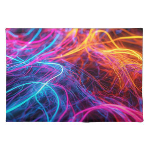 Neon Lines Cloth Placemat