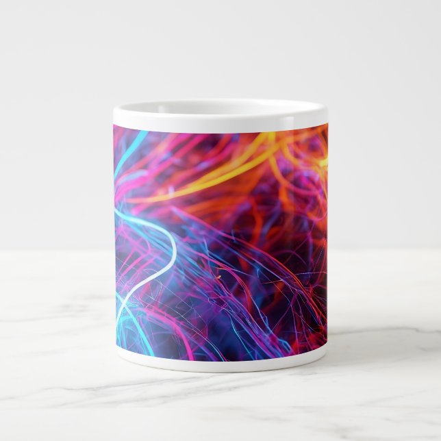 Neon Lines Giant Coffee Mug (Front)