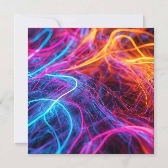 Neon Lines Invitation (Front)